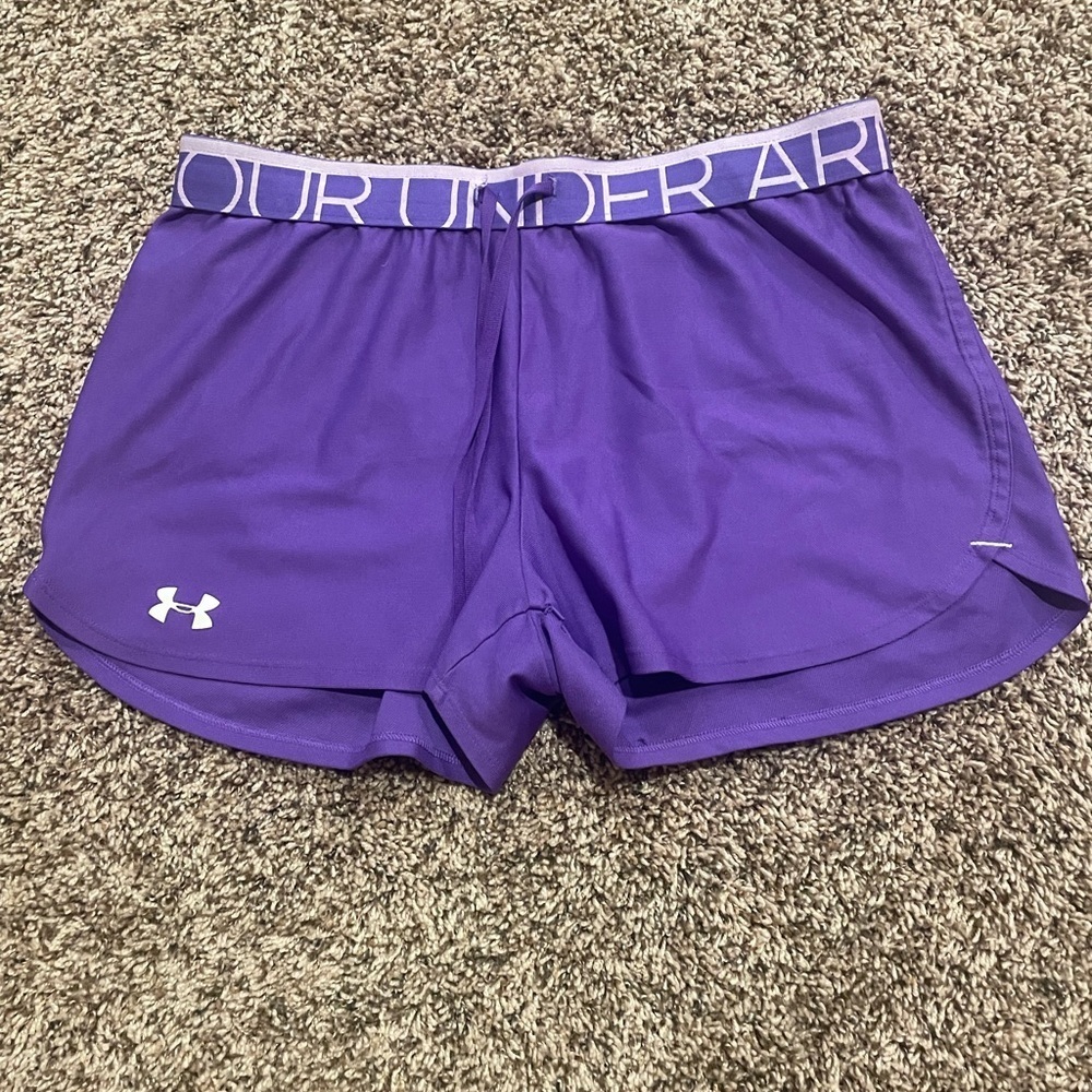 Purple underarmour shorts